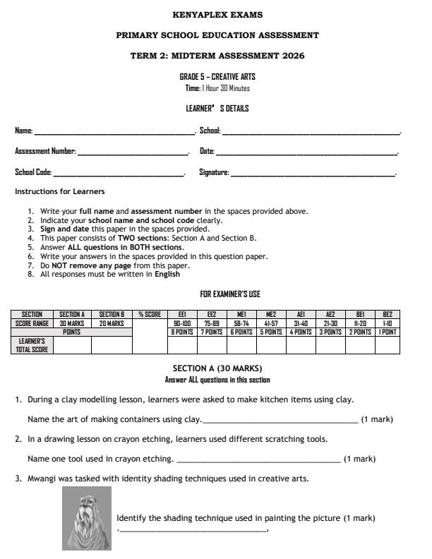 Preview page Grade-5-Creative-Arts-Mid-Term-2-Exam-2026_5832_0.jpg