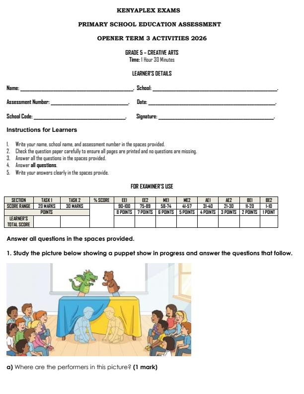 Preview page Grade-5-Creative-Arts-September-Assessment-Examination-2026_6732_0.jpg