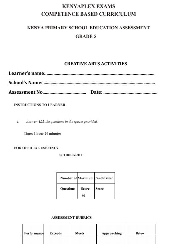 Preview page Grade-5-Creative-Arts-Term-3-Opener-Exam-2025_4511_0.jpg