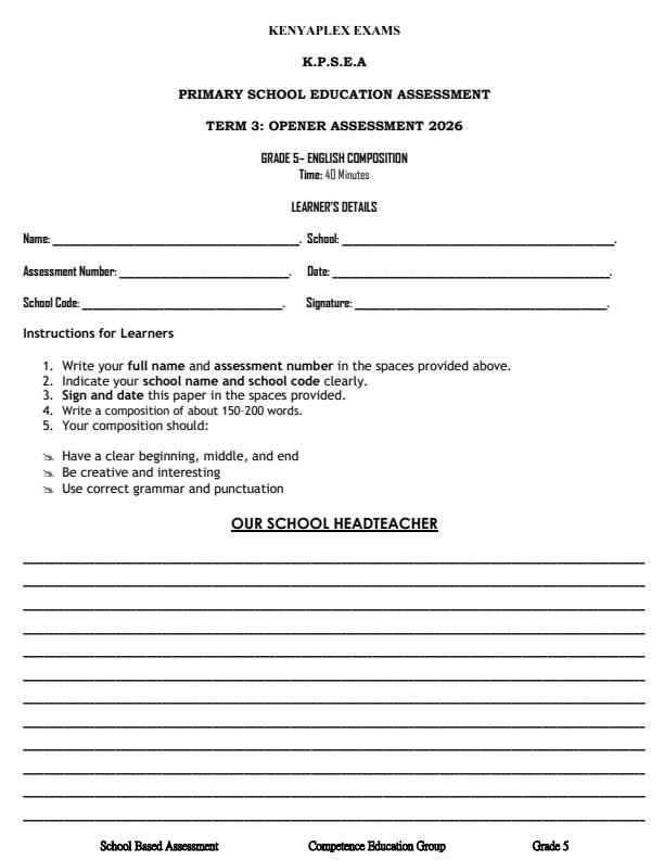 Preview page Grade-5-English-Composition-September-Assessment-Examination-2026_6733_0.jpg
