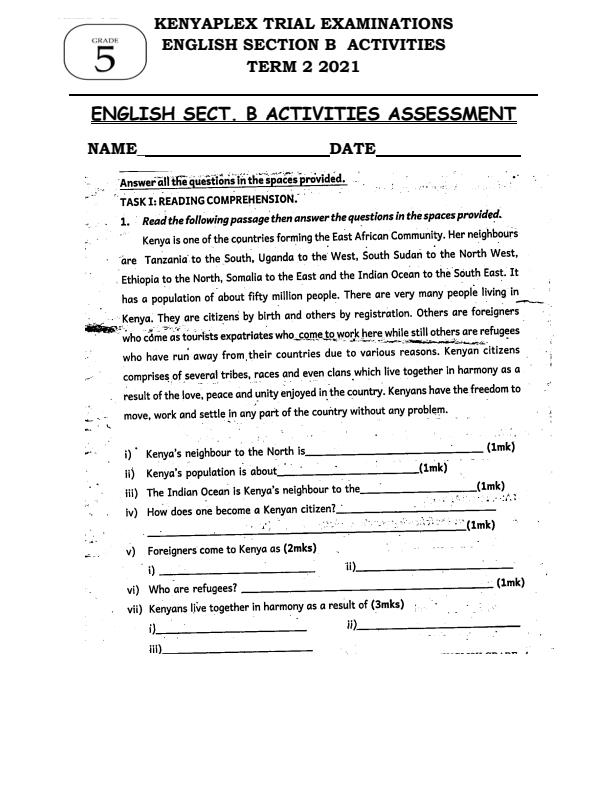 Preview page Grade-5-English-Section-B-End-of-Term-2-Exams-2021_999_0.jpg