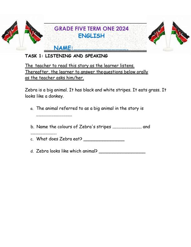 Preview page Grade-5-English-Term-1-Opener-Exam-2024_1953_0.jpg