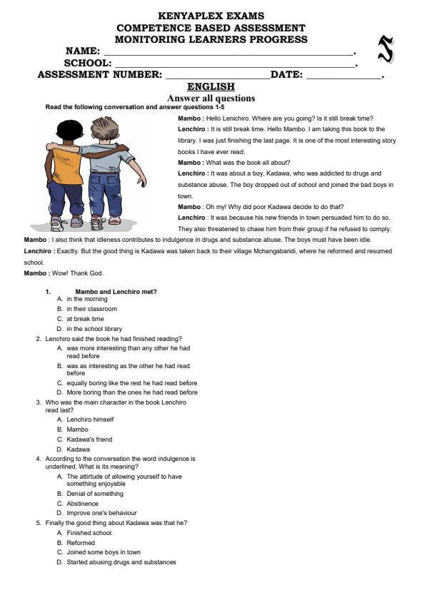 Preview page Grade-5-English-Term-2-Opener-Exam-2025_4046_0.jpg