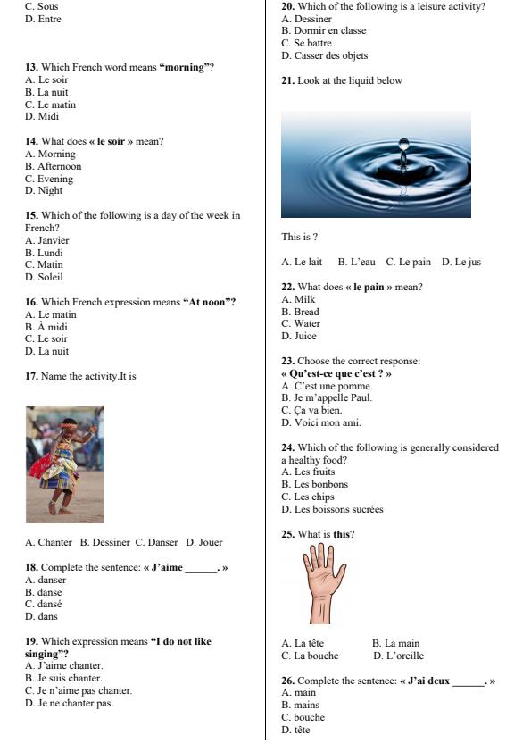Preview page Grade-5-French-End-Term-3-Set-2-Exam-2026_7095_1.jpg