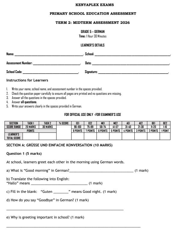 Preview page Grade-5-German-Mid-Term-2-Exam-2026_5837_0.jpg