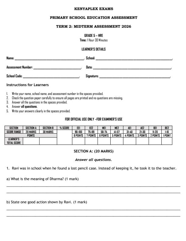 Preview page Grade-5-Hindu-Religious-Education-Mid-Term-2-Exam-2026_5838_0.jpg