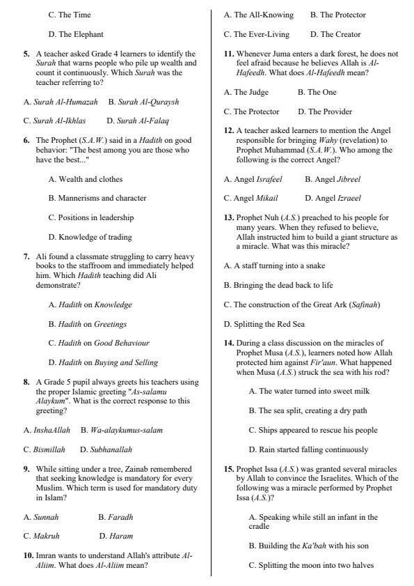 Preview page Grade-5-Islamic-Religious-Education-Activity-End-Term-3-Exam-2026_6836_1.jpg