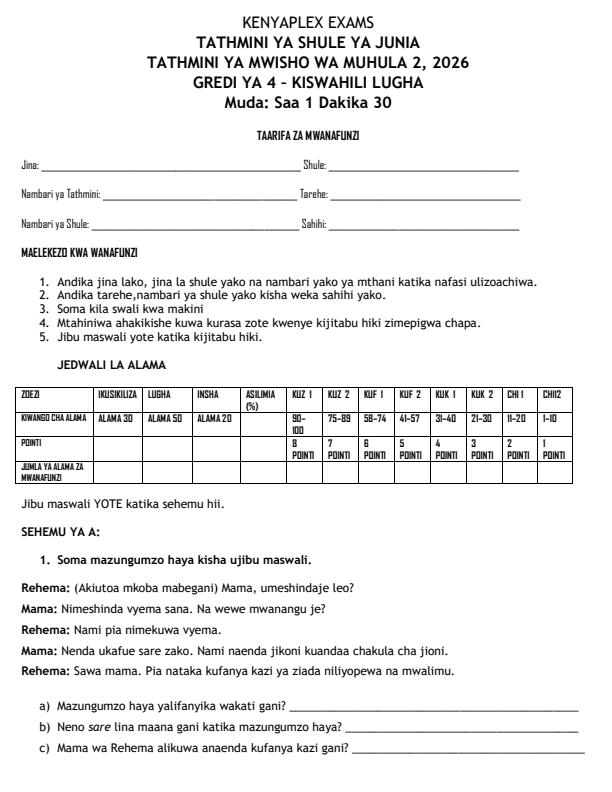 Preview page Grade-5-Kiswahili--Lugha-End-Term-2-Exam-2026_6059_0.jpg