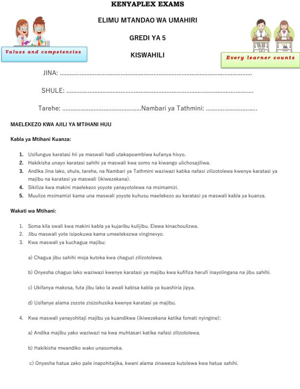 Preview page Grade-5-Kiswahili-End-of-Term-2-Exam-2025_4367_0.jpg