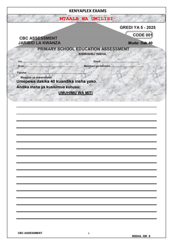 Preview page Grade-5-Kiswahili-Insha-Term-1-Opener-Exam-2025_3521_0.jpg