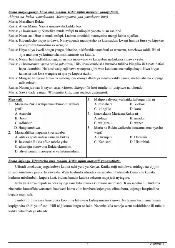 Preview page Grade-5-Kiswahili-Mid-Term-3-Exam-2025_4713_1.jpg
