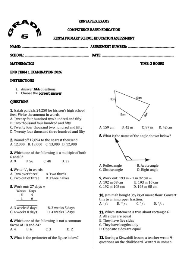 Preview page Grade-5-Mathematics-End-Term-1-Exam-2026_5256_0.jpg