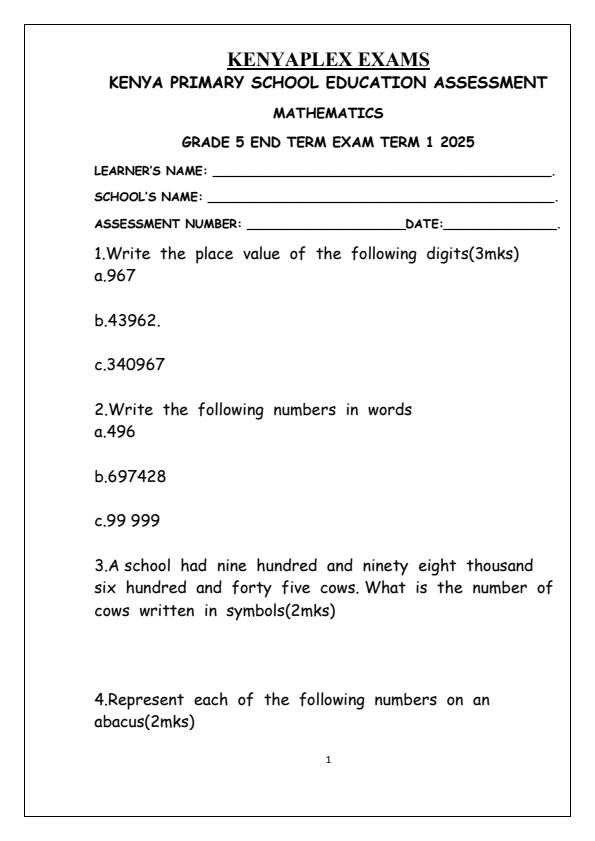 Preview page Grade-5-Mathematics-End-of-Term-1-Examination-2025_3788_0.jpg