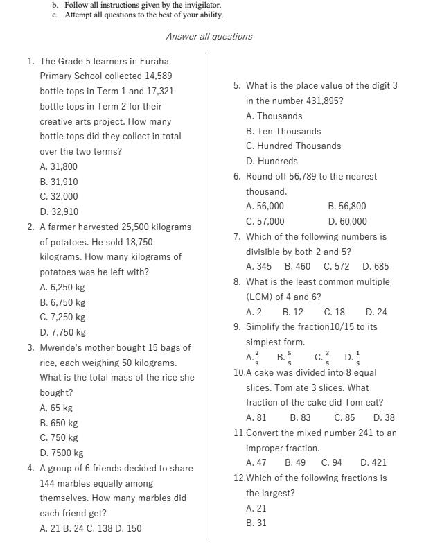 Preview page Grade-5-Mathematics-End-of-Term-2-Exam-2025_4368_1.jpg