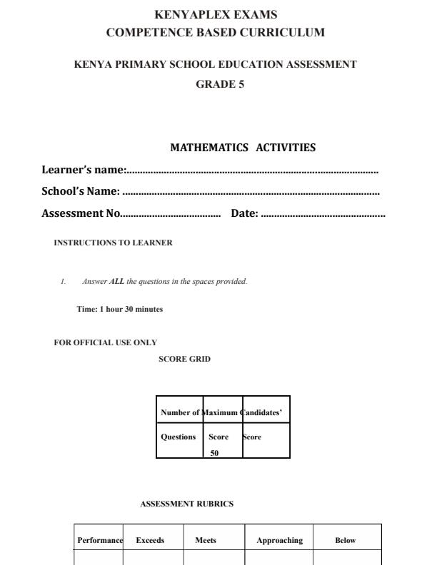 Preview page Grade-5-Mathematics-Term-3-Opener-Exam-2025_4515_0.jpg