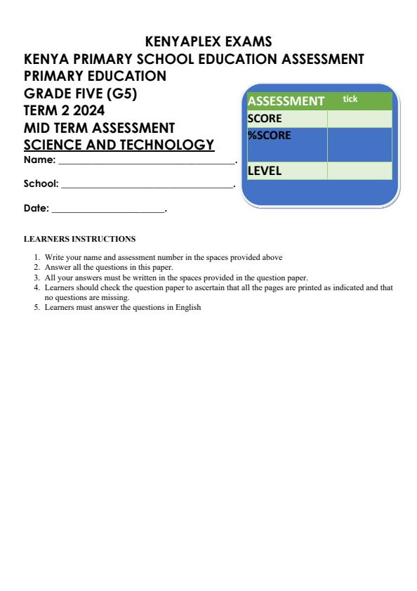 Preview page Grade-5-Science-and-Technology-Mid-Term-2-Exam-2024_2681_0.jpg