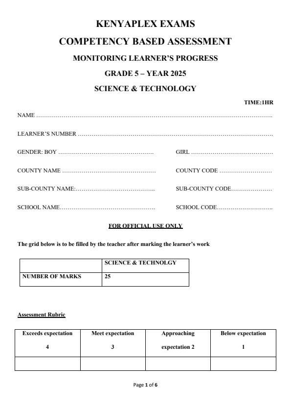 Preview page Grade-5-Science-and-Technology-Mid-Term-2-Exam-2025_4210_0.jpg