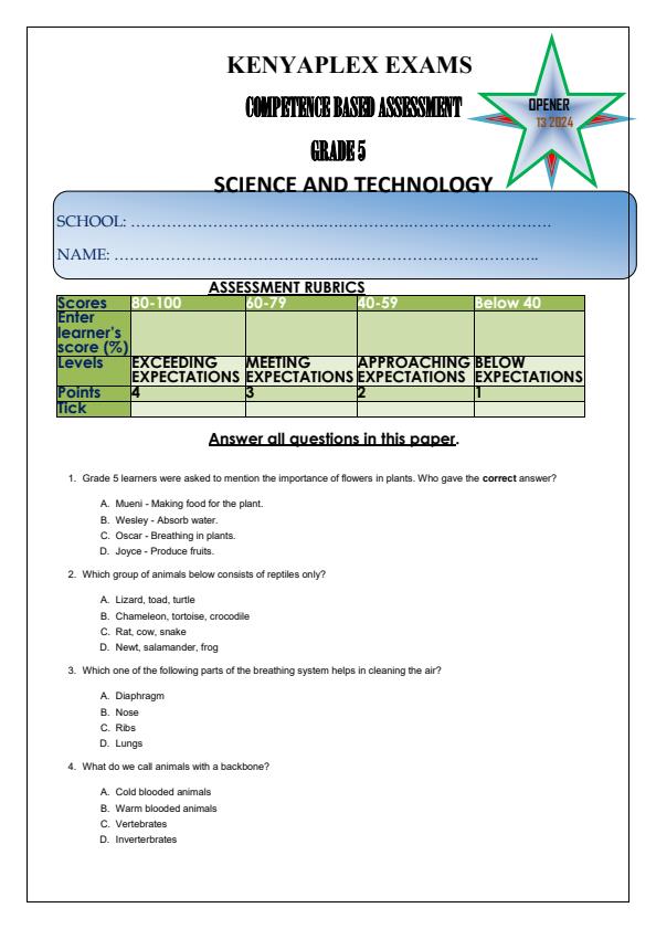 Preview page Grade-5-Science-and-Technology-Term-3-Opener-Exam-2024_2958_0.jpg