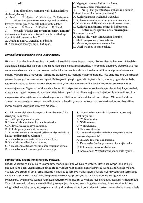 Preview page Grade-5-Shughuli-ya-Kiswahili-Term-3-Opener-Exam-2026_6496_1.jpg