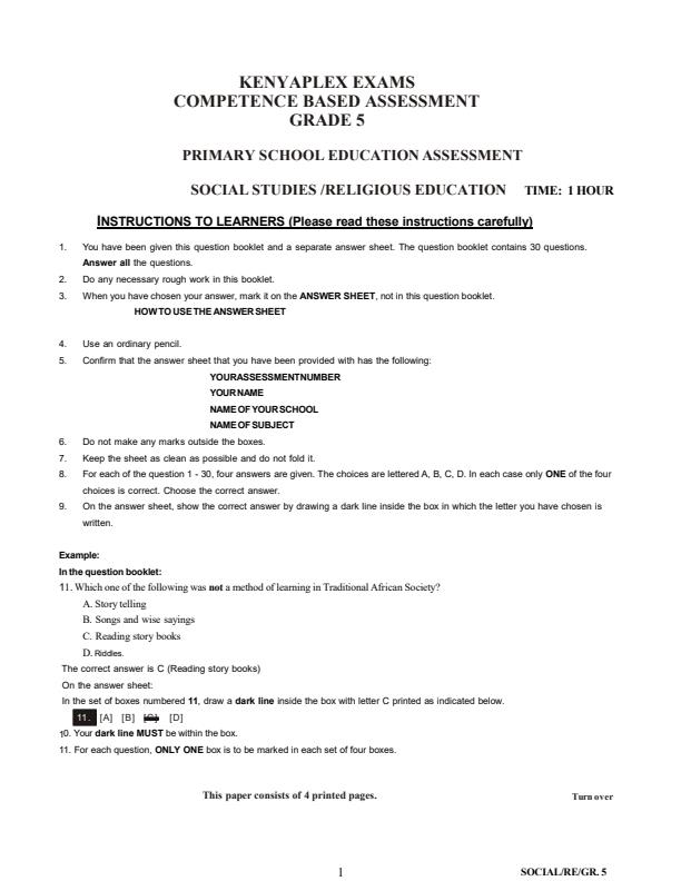 Preview page Grade-5-Social-Studies-and-Religious-Education-End-of-Term-3-Exam-2025_4830_0.jpg