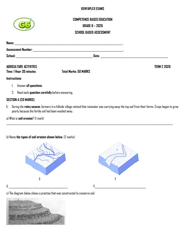 Preview page Grade-6-Agriculture-Activities-Term-2-Opener-Exam-2026_5576_0.jpg