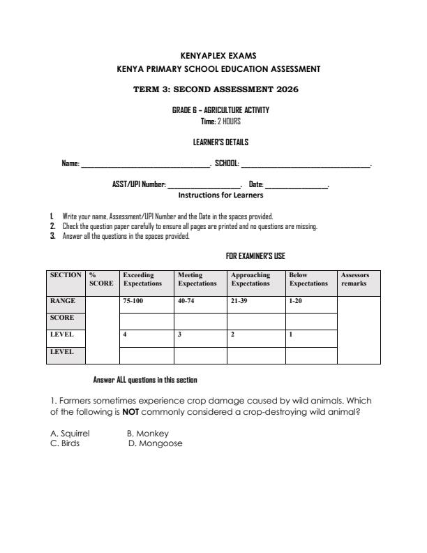Preview page Grade-6-Agriculture-End-Term-3-Exam-2026_6868_0.jpg