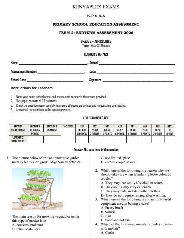 Preview page Grade-6-Agriculture-July-Assessment-Examination-2026_6287_0.jpg