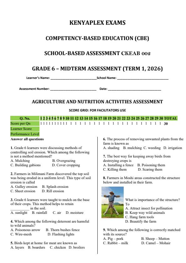 Preview page Grade-6-Agriculture-and-Nutrition-Mid-Term-1-Exam-2026_5087_0.jpg