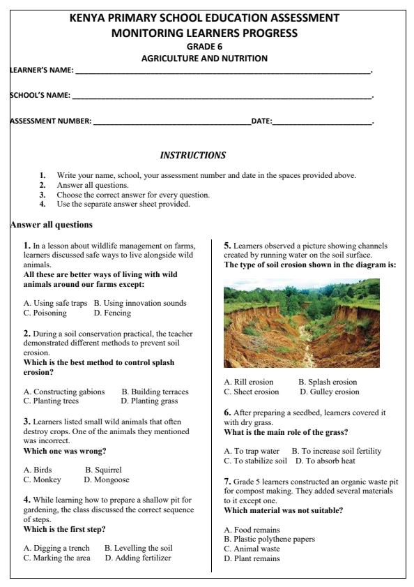 Preview page Grade-6-Agriculture-and-Nutrition-Term-1-Opener-Exam-2026_4963_0.jpg