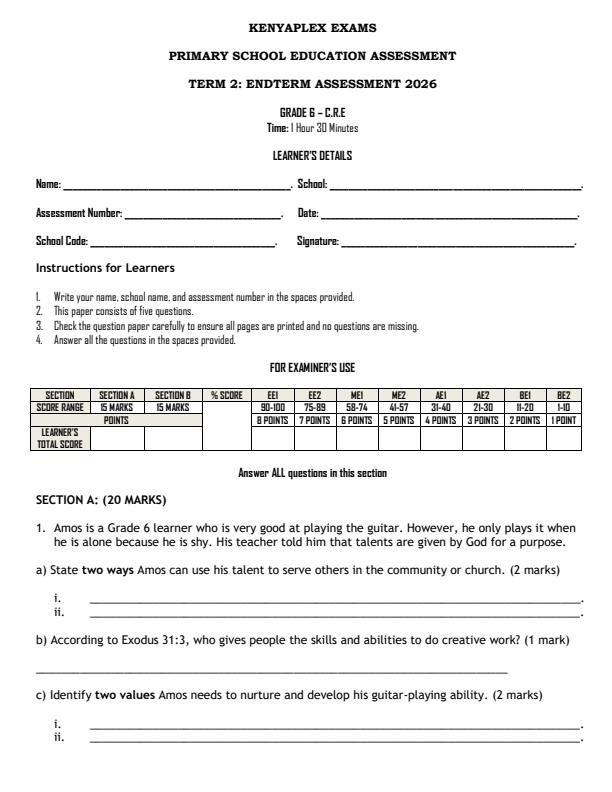 Preview page Grade-6-CRE-End-Term-2-Exam-2026_6064_0.jpg