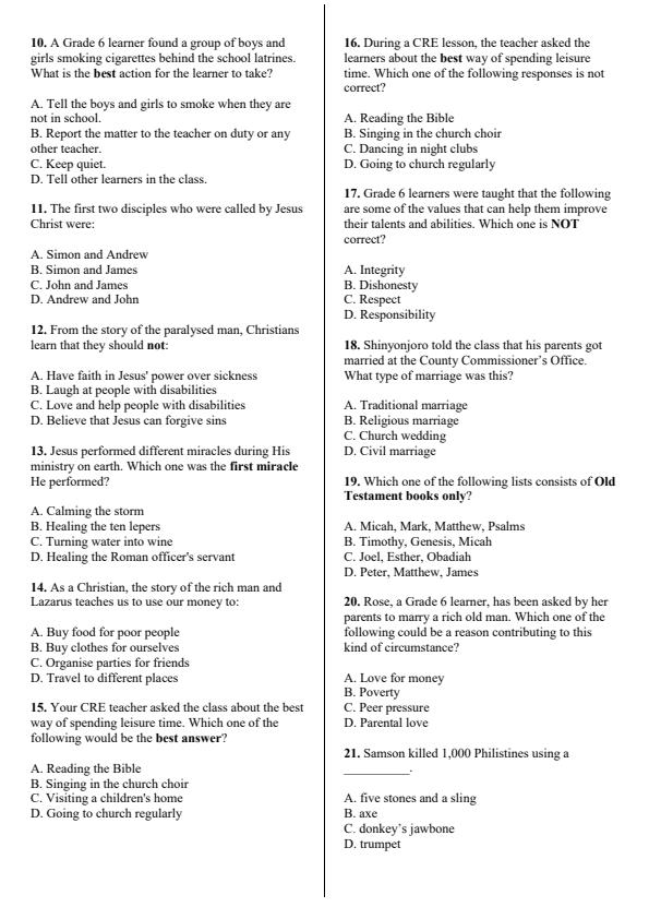 Preview page Grade-6-CRE-End-Term-3-Set-2-Exam-2026_7108_1.jpg