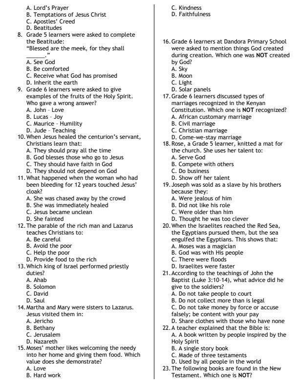 Preview page Grade-6-CRE-July-Assessment-Examination-2026_6288_1.jpg