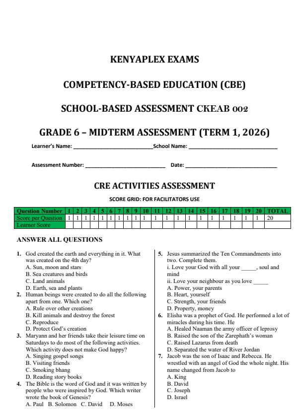 Preview page Grade-6-CRE-Mid-Term-1-Exam-2026_5088_0.jpg