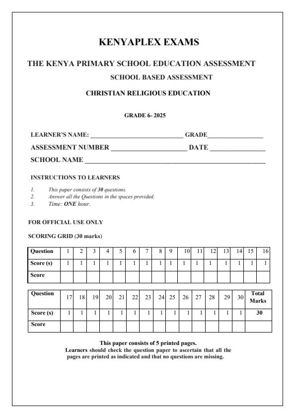 Preview page Grade-6-CRE-Mid-Term-2-Exam-2025_4213_0.jpg