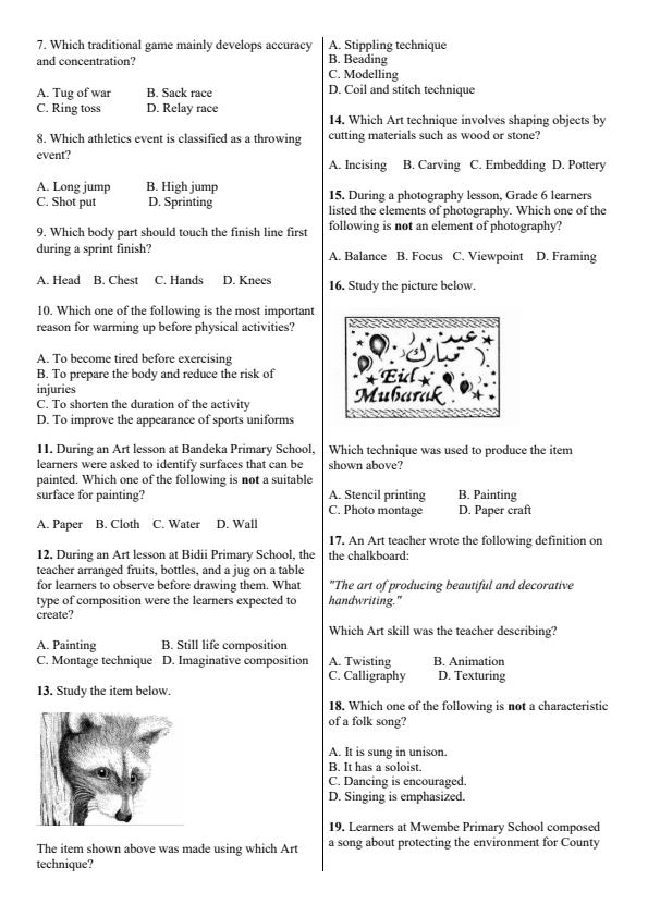 Preview page Grade-6-Creative-Arts-Activity-Term-3-Opener-Exam-2026_6458_1.jpg