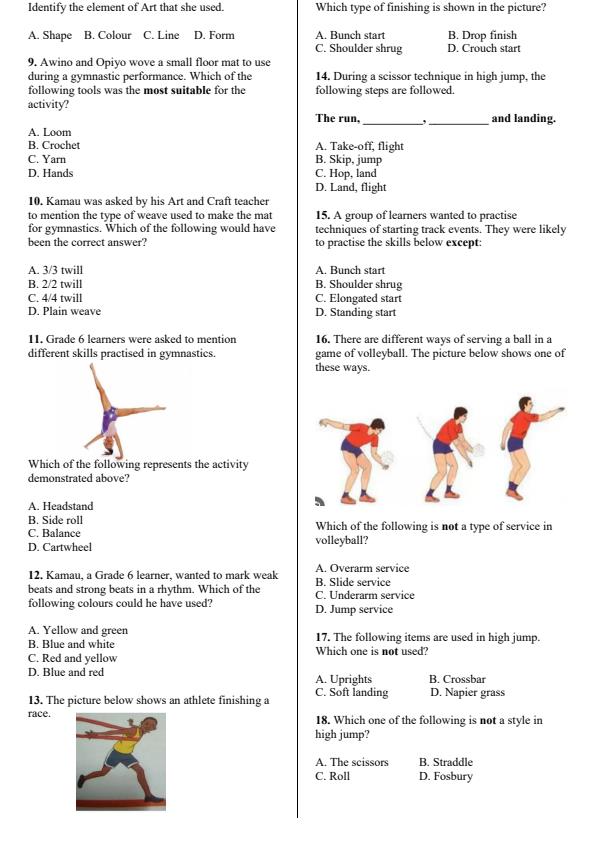 Preview page Grade-6-Creative-Arts-End-Term-3-Set-2-Exam-2026_7109_1.jpg