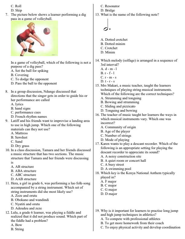 Preview page Grade-6-Creative-Arts-July-Assessment-Examination-2026_6289_1.jpg