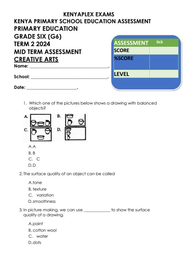 Preview page Grade-6-Creative-Arts-Mid-Term-2-Exam-2024_2685_0.jpg