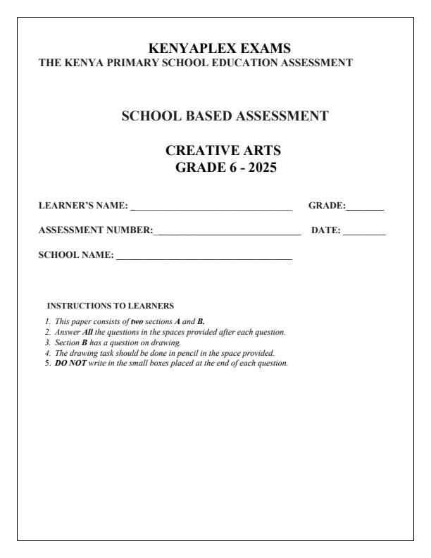 Preview page Grade-6-Creative-Arts-Mid-Term-2-Exam-2025_4214_0.jpg