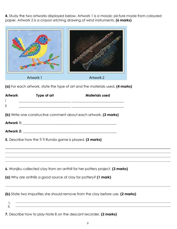 Preview page Grade-6-Creative-Arts-September-Assessment-Examination-2026_6757_1.jpg