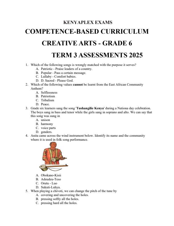 Preview page Grade-6-Creative-Arts-Term-3-Opener-Exam-2025_4518_0.jpg