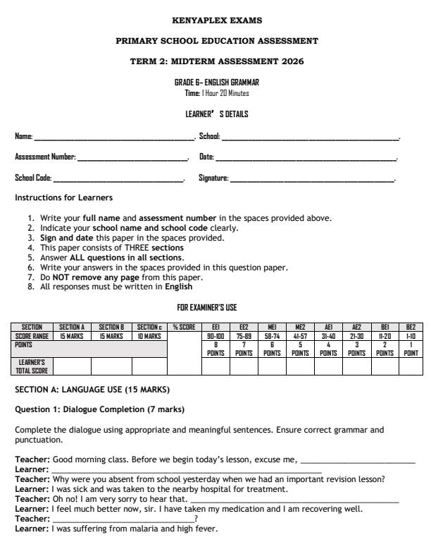 Preview page Grade-6-English--Grammar-Mid-Term-2-Exam-2026_5849_0.jpg