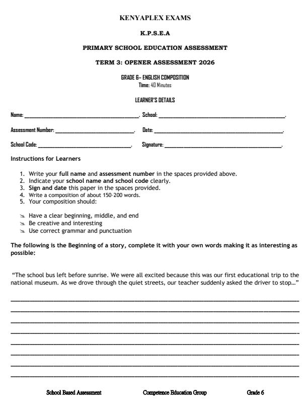 Preview page Grade-6-English-Composition-September-Assessment-Examination-2026_6759_0.jpg