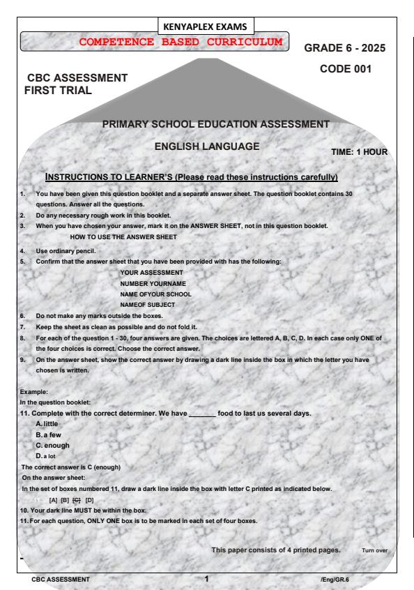 Preview page Grade-6-English-Term-1-Opener-Exam-2025_3531_0.jpg