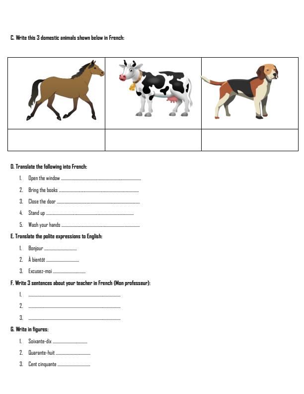 Preview page Grade-6-French-Term-2-Opener-Exam-2026_5582_1.jpg