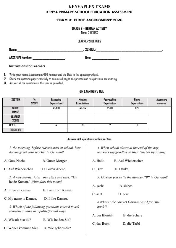 Preview page Grade-6-German-Activity-Term-3-Opener-Exam-2026_6462_0.jpg
