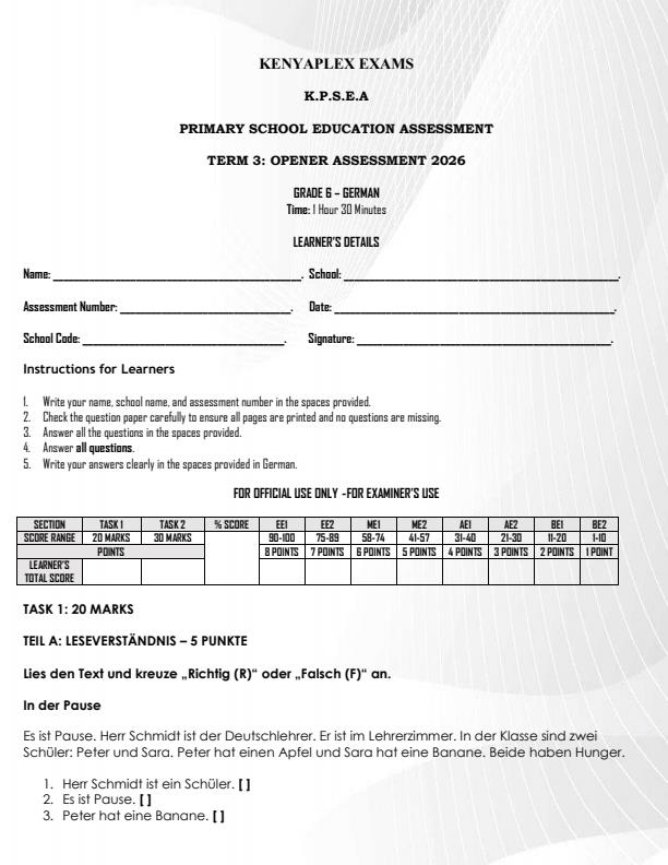 Preview page Grade-6-German-September-Assesment-Examination-2026_6762_0.jpg