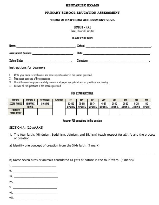Preview page Grade-6-Hindu-Religious-Education-End-Term-2-Exam-2026_6071_0.jpg