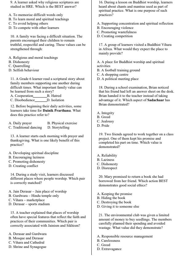 Preview page Grade-6-Hindu-Religious-Education-End-Term-3-Set-2-Exam-2026_7115_1.jpg