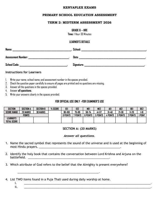 Preview page Grade-6-Hindu-Religious-Education-Mid-Term-2-Exam-2026_5853_0.jpg